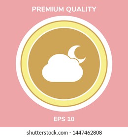 Cloud moon symbol icon. Graphic elements for your design