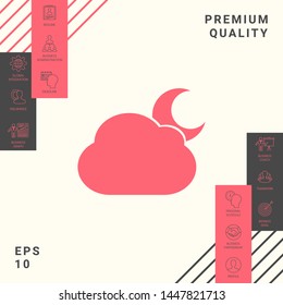 Cloud moon symbol icon. Graphic elements for your design