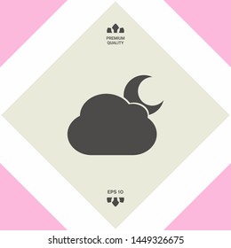 Cloud moon symbol icon. Graphic elements for your design