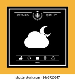 Cloud moon symbol icon. Graphic elements for your design