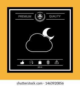 Cloud moon symbol - icon. Graphic elements for your design