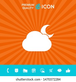 Cloud moon symbol icon. Graphic elements for your design