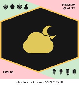 Cloud moon symbol icon. Graphic elements for your design