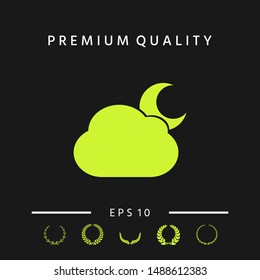 Cloud moon symbol icon. Graphic elements for your design