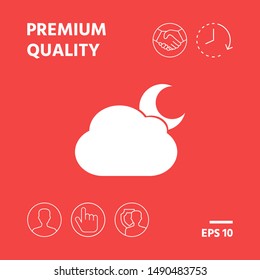 Cloud moon symbol icon. Graphic elements for your design