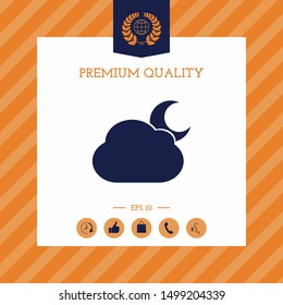 Cloud moon symbol icon. Graphic elements for your design