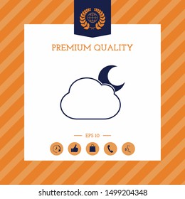 Cloud moon symbol - icon. Graphic elements for your design