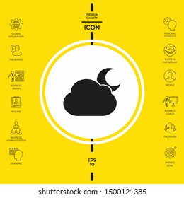 Cloud moon symbol icon. Graphic elements for your design