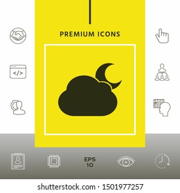 Cloud moon symbol icon. Graphic elements for your design