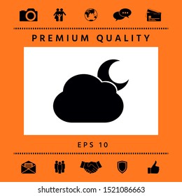 Cloud moon symbol icon. Graphic elements for your design