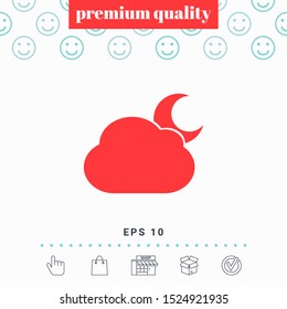 Cloud moon symbol icon. Graphic elements for your design