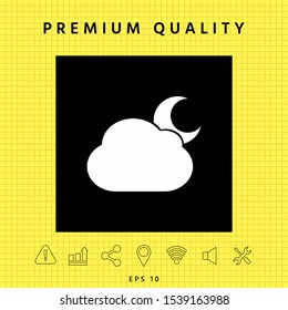 Cloud moon symbol icon. Graphic elements for your design