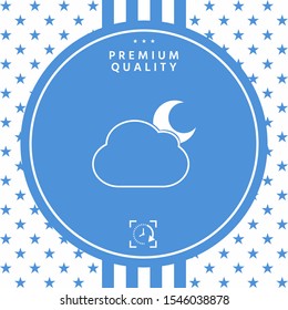 Cloud moon symbol - icon. Graphic elements for your design