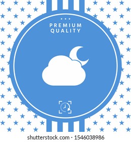 Cloud moon symbol icon. Graphic elements for your design