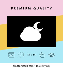 Cloud moon symbol icon. Graphic elements for your design