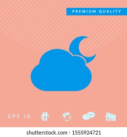 Cloud moon symbol icon. Graphic elements for your design