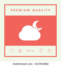 Cloud moon symbol icon. Graphic elements for your design