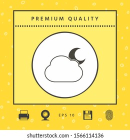 Cloud moon symbol - icon. Graphic elements for your design