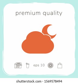 Cloud moon symbol icon. Graphic elements for your design