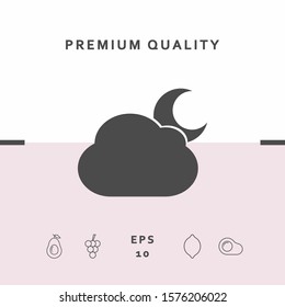 Cloud moon symbol icon. Graphic elements for your design