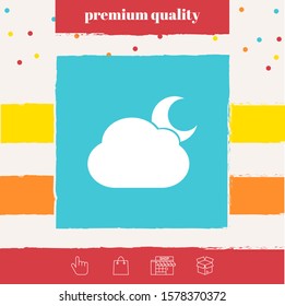 Cloud moon symbol icon. Graphic elements for your design