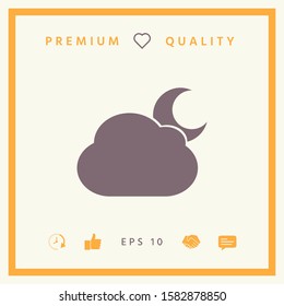 Cloud moon symbol icon. Graphic elements for your design