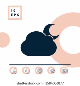 Cloud moon symbol icon. Graphic elements for your design