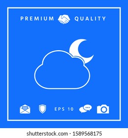 Cloud moon symbol - icon. Graphic elements for your design