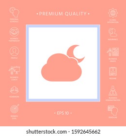 Cloud moon symbol icon. Graphic elements for your design