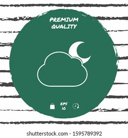 Cloud moon symbol - icon. Graphic elements for your design