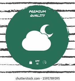 Cloud moon symbol icon. Graphic elements for your design