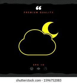 Cloud moon symbol - icon. Graphic elements for your design