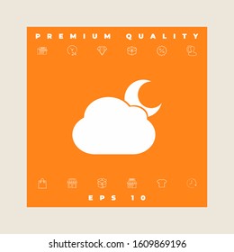 Cloud moon symbol icon. Graphic elements for your design