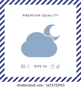 Cloud moon symbol icon. Graphic elements for your design