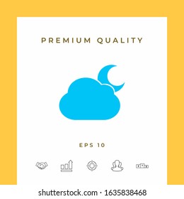 Cloud moon symbol icon. Graphic elements for your design