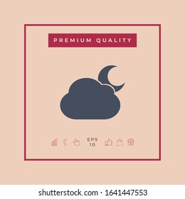 Cloud moon symbol icon. Graphic elements for your design