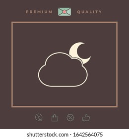 Cloud moon symbol - icon. Graphic elements for your design