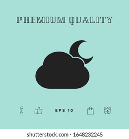 Cloud moon symbol icon. Graphic elements for your design