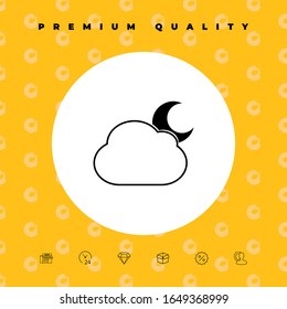 Cloud moon symbol - icon. Graphic elements for your design
