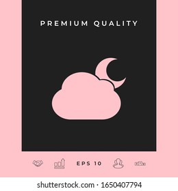 Cloud moon symbol icon. Graphic elements for your design