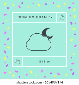 Cloud moon symbol - icon. Graphic elements for your design
