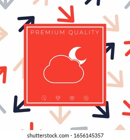 Cloud moon symbol - icon. Graphic elements for your design