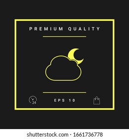 Cloud moon symbol - icon. Graphic elements for your design