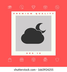 Cloud moon symbol icon. Graphic elements for your design