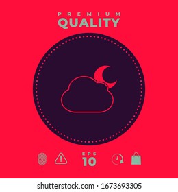 Cloud moon symbol - icon. Graphic elements for your design