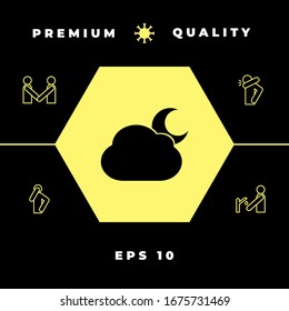 Cloud moon symbol icon. Graphic elements for your design