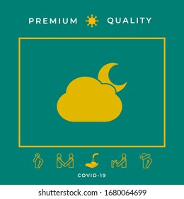 Cloud moon symbol icon. Graphic elements for your design