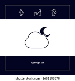 Símbolo de la luna nubosa - icono. Elementos gráficos para el diseño