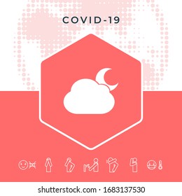 Cloud moon symbol icon. Graphic elements for your design