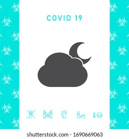 Cloud moon symbol icon. Graphic elements for your design